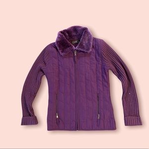 Purple jacket with fur